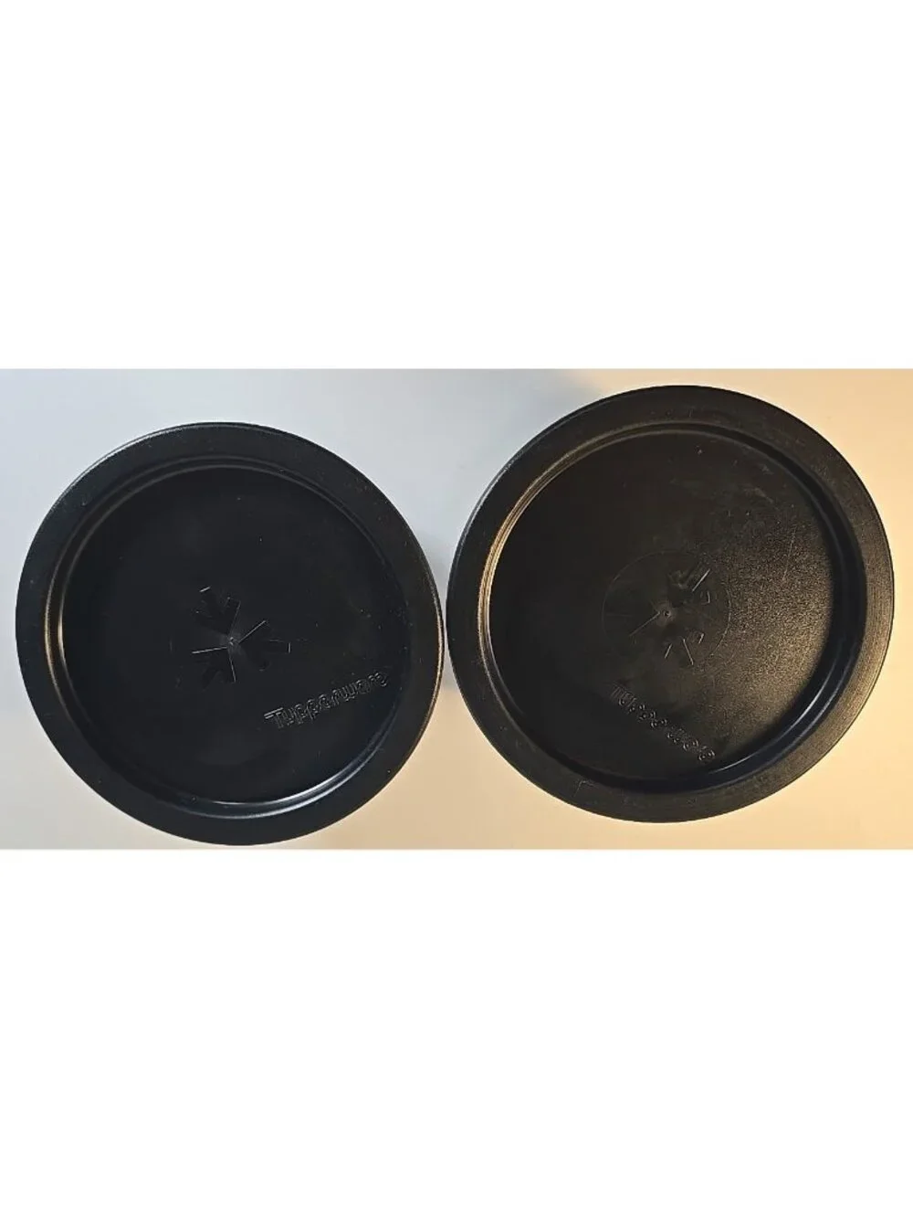 2 Tupperware One Touch Canisters Floral Hologram Silver & Black #2707A-4 New